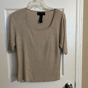3/$10 August Silk Knits Gold pullover ladies shirt.